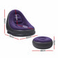 Inflatable Chair with Ottoman Air Sofa Blow Up Air Chair for Camping with Pump Purple