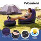 Inflatable Chair with Ottoman Air Sofa Blow Up Air Chair for Camping with Pump Purple
