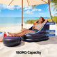 Inflatable Chair with Ottoman Air Sofa Blow Up Air Chair for Camping with Pump Purple