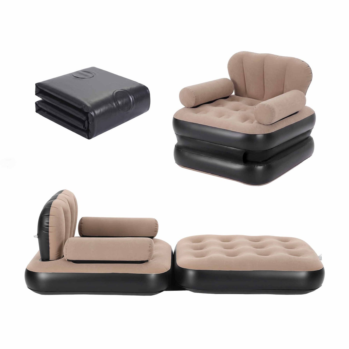 Inflatable Chair Sun Lounge Air Sofa Blow Up Air Chair for Camping with Pump