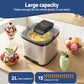 Devanti Ice Cream Maker Machine 2L Homemade Gelato Sorbet Frozen Drinks Sliver