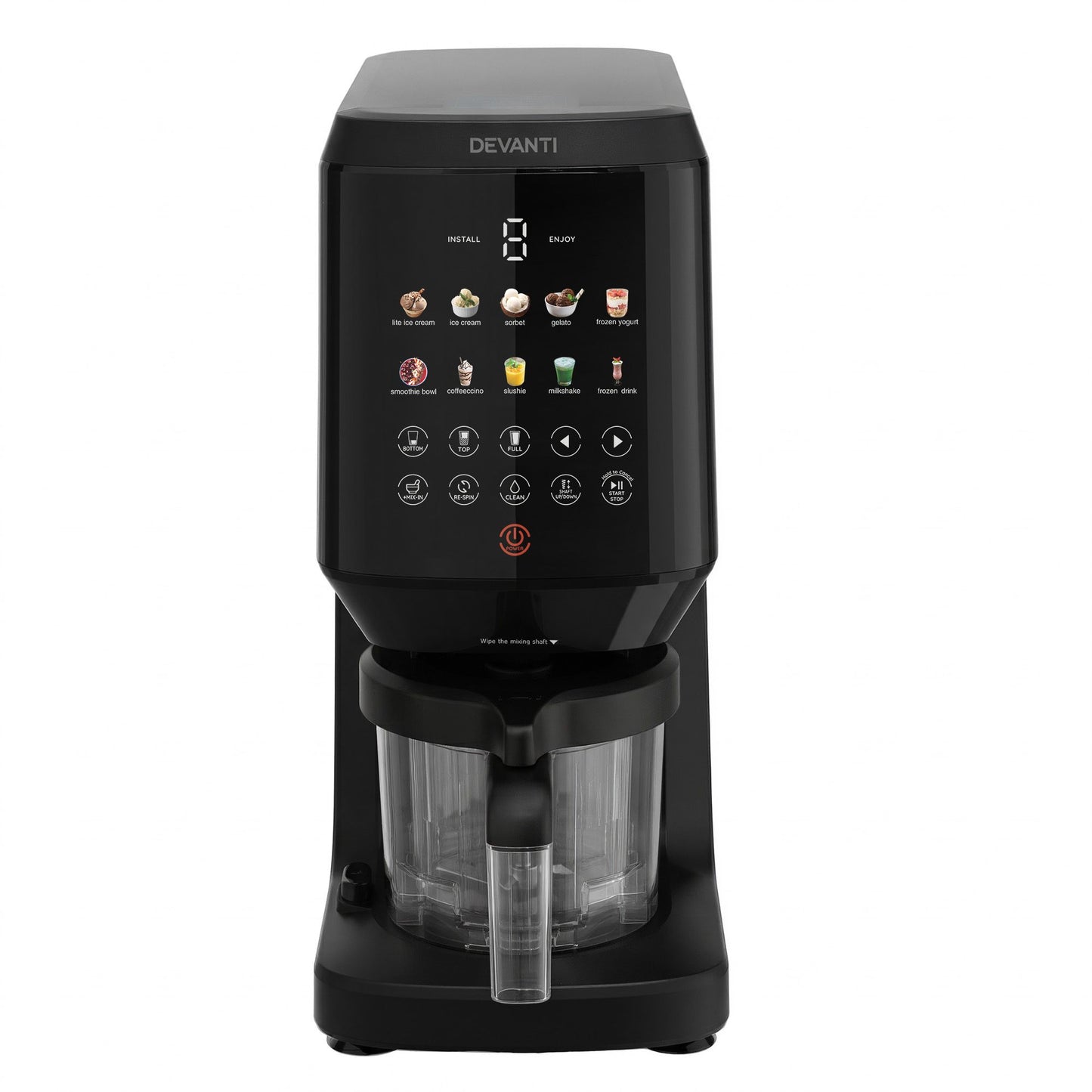 Devanti 10-in-1 Ice Cream Maker Machine Homemade Gelato Sorbet Smart Portion Control Custom Mix-Ins