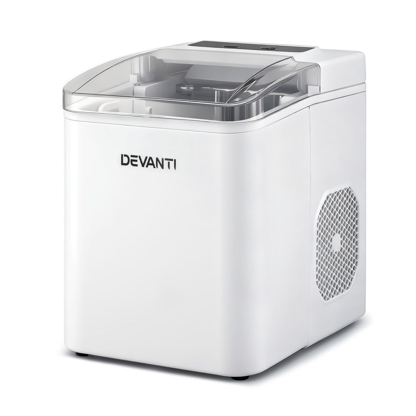 Devanti Ice Maker Machine Portable 12kg Countertop with Self Cleaning 1.2L White