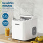 Devanti Ice Maker Machine Portable 12kg Countertop with Self Cleaning 1.2L White