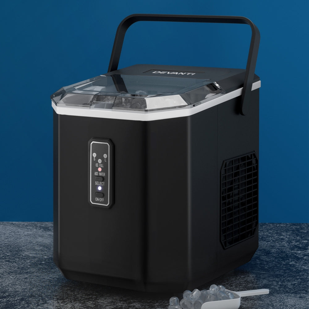 Devanti 12kg Ice Maker Machine 1.3L with Scoop Holder Black