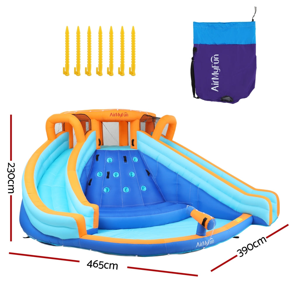 Factory Buys Kids Inflatable Pool Water Double Slide Park Jumping Castle 465X390CM