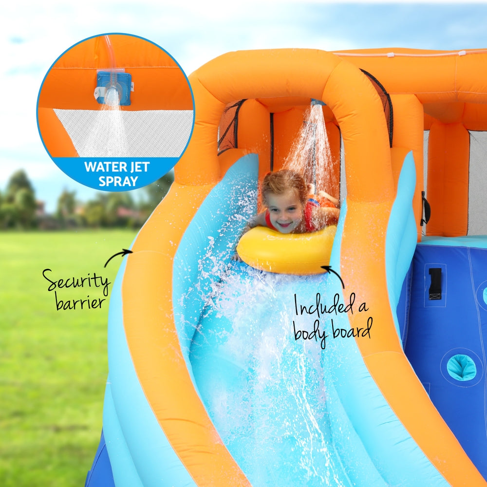 Factory Buys Kids Inflatable Pool Water Double Slide Park Jumping Castle 465X390CM