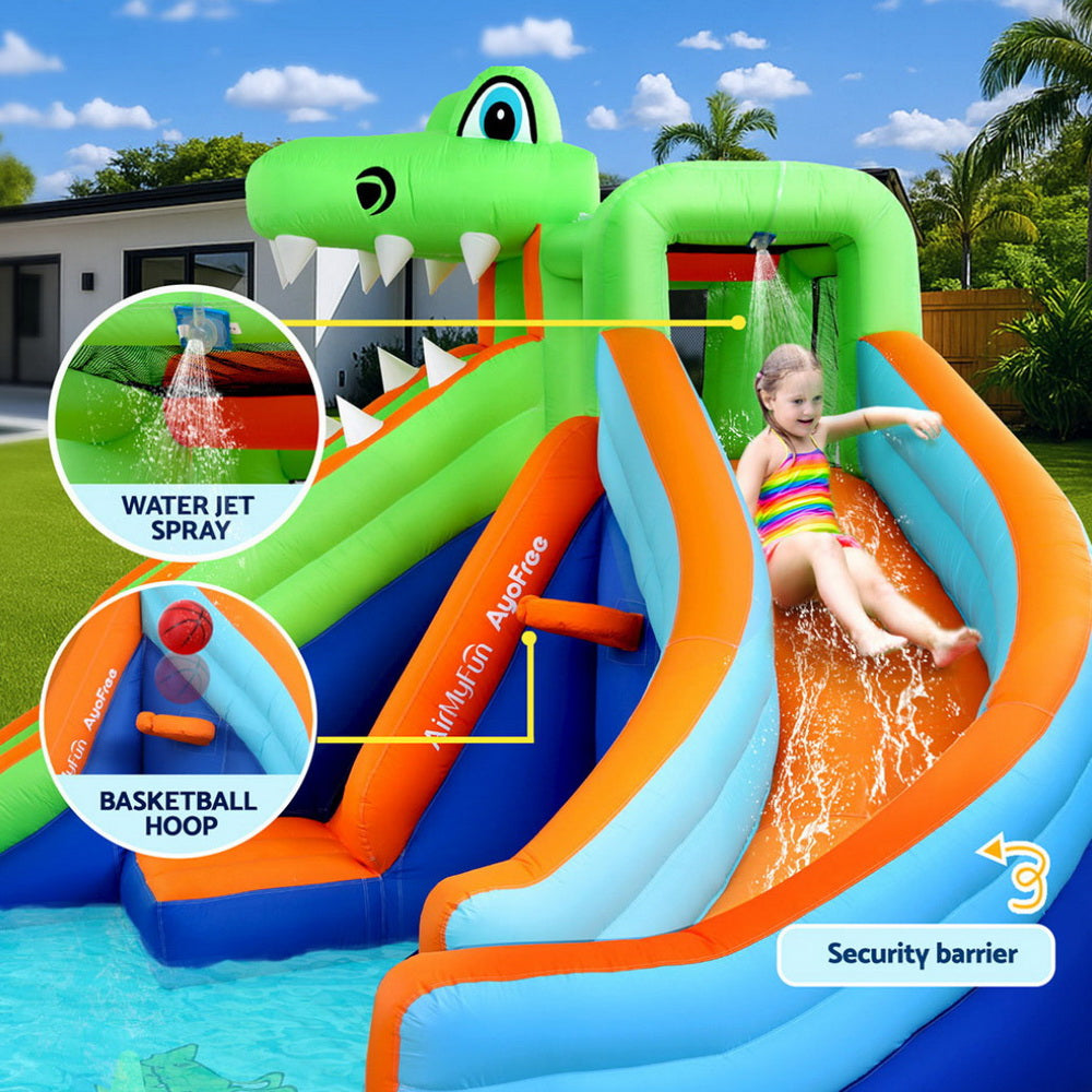 Factory Buys Kids Inflatable Pool Water Double Slide Park Jumping Castle 465X430CM