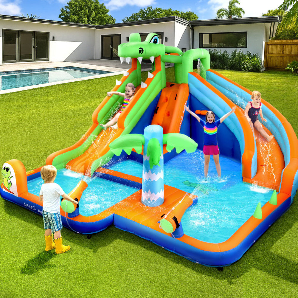 Factory Buys Kids Inflatable Pool Water Double Slide Park Jumping Castle 465X430CM