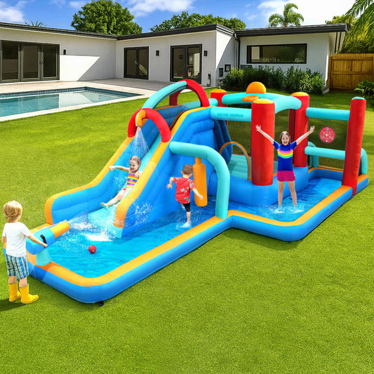 Factory Buys Kids Inflatable Water Slide Splash Pool Park Jumping Castle Bounce 615X322CM