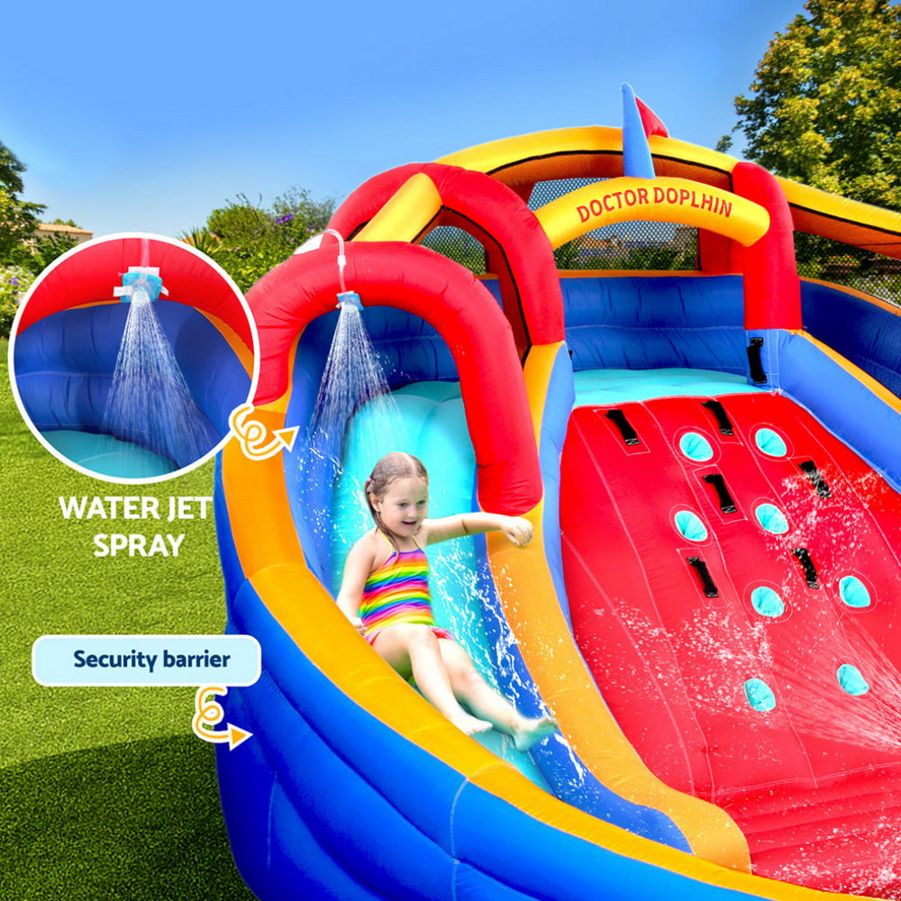 Factory Buys Kids Inflatable Pool Water Slide Cannon Splash Park Toss Game 408X386CM