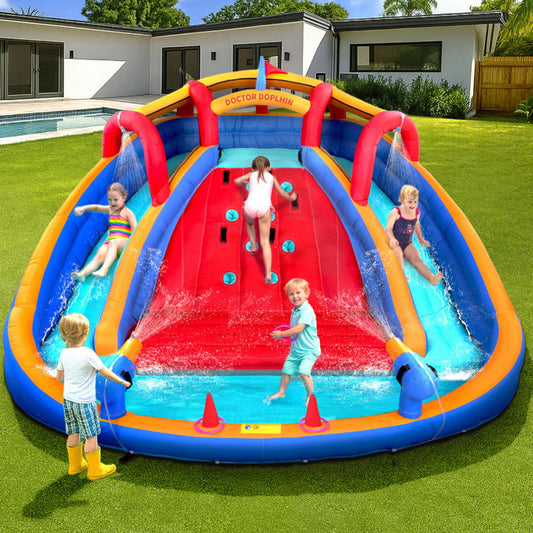 Factory Buys Kids Inflatable Pool Water Slide Cannon Splash Park Toss Game 408X386CM