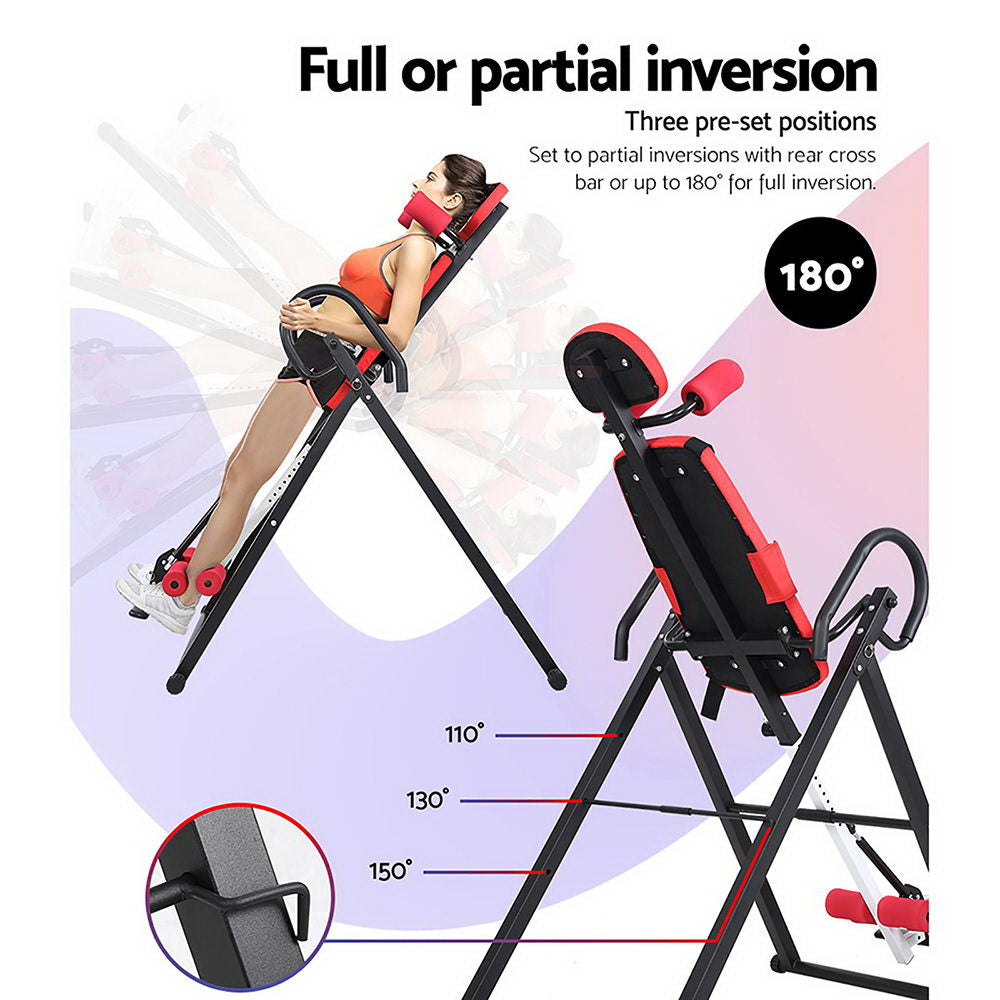 Inversion Table Gravity Exercise Inverter Back Stretcher Home Gym Red