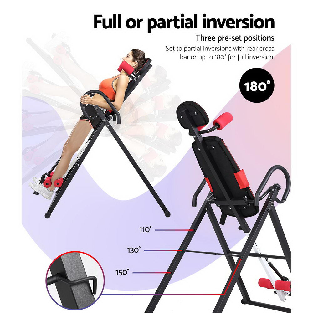 Inversion Table Gravity Exercise Inverter Back Stretcher Home Gym Black