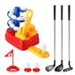 Keezi Kids Golf Toy Set with 20 Balls & 3 Adjustable Clubs, Foot Pedal Ball Launcher Portable Training Toy, Indoor Outdoor Backyard Sports Game for Ages 3-8