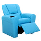 Percy Kids Recliner Chair Linen Soft Sofa Lounge Couch Children Armchair - Blue