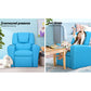 Percy Kids Recliner Chair Linen Soft Sofa Lounge Couch Children Armchair - Blue