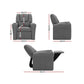 Percy Kids Recliner Chair Linen Soft Sofa Lounge Couch Children Armchair - Grey