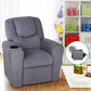Percy Kids Recliner Chair Linen Soft Sofa Lounge Couch Children Armchair - Grey