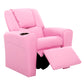 Percy Kids Recliner Chair Linen Soft Sofa Lounge Couch Children Armchair - Pink