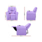 Percy Kids Recliner Chair Linen Soft Sofa Lounge Couch Children Armchair - Purple