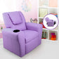 Percy Kids Recliner Chair Linen Soft Sofa Lounge Couch Children Armchair - Purple