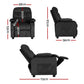 Pippa Kids Recliner Chair Velvet Sofa Lounge Couch Children Chairs Armchair - Black