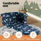 Phineas Kids Convertable Armchair Sofa Children Flip Open Couch Lounger Armchair Dinosaur - Navy