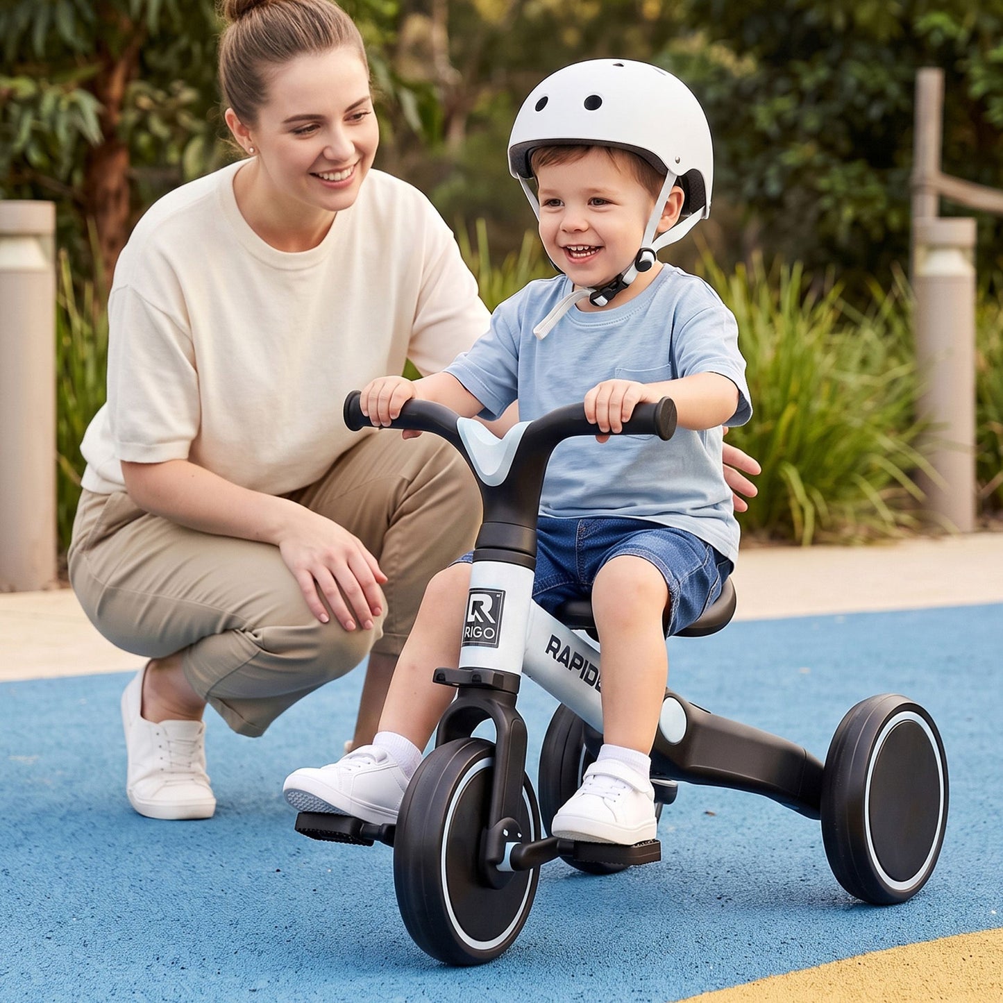 Tricycle Bike, Kids Bike with 3 wheels, Carbon Steel 70cm White