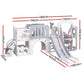 Kids Slide Swing Set Basketball Hoop Ring Football Outdoor Toys 132cm grey