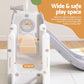 Kids Slide Swing Set Basketball Hoop Ring Football Outdoor Toys 132cm grey