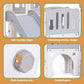 Kids Slide Swing Set Basketball Hoop Ring Football Outdoor Toys 132cm grey