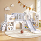 Kids Slide Swing Set Basketball Hoop Ring Football Outdoor Toys 132cm grey