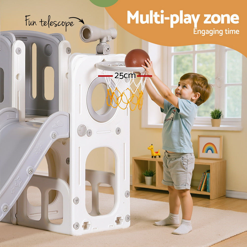 Kids Slide Swing Set Ball Hoop Rings Football Outdoor Toys