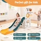 Kids Slide Set Basketball Hoop Outdoor Playground Outdoor Toys Telescope Storage