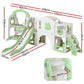 Kids Slide Swing Set Basketball Hoop Ring Football Outdoor Toys 140cm Green