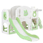 Kids Slide Swing Set Ball Hoop Rings Football Outdoor Toys Green