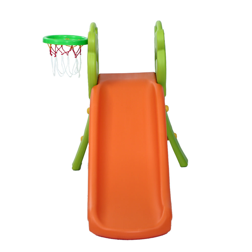 Kids Slide Basketball Hoop Activity Centre Outdoor Toddler Play Set Orange