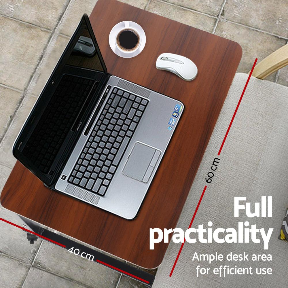 Laptop Desk Table Adjustable 60CM Dark Wood