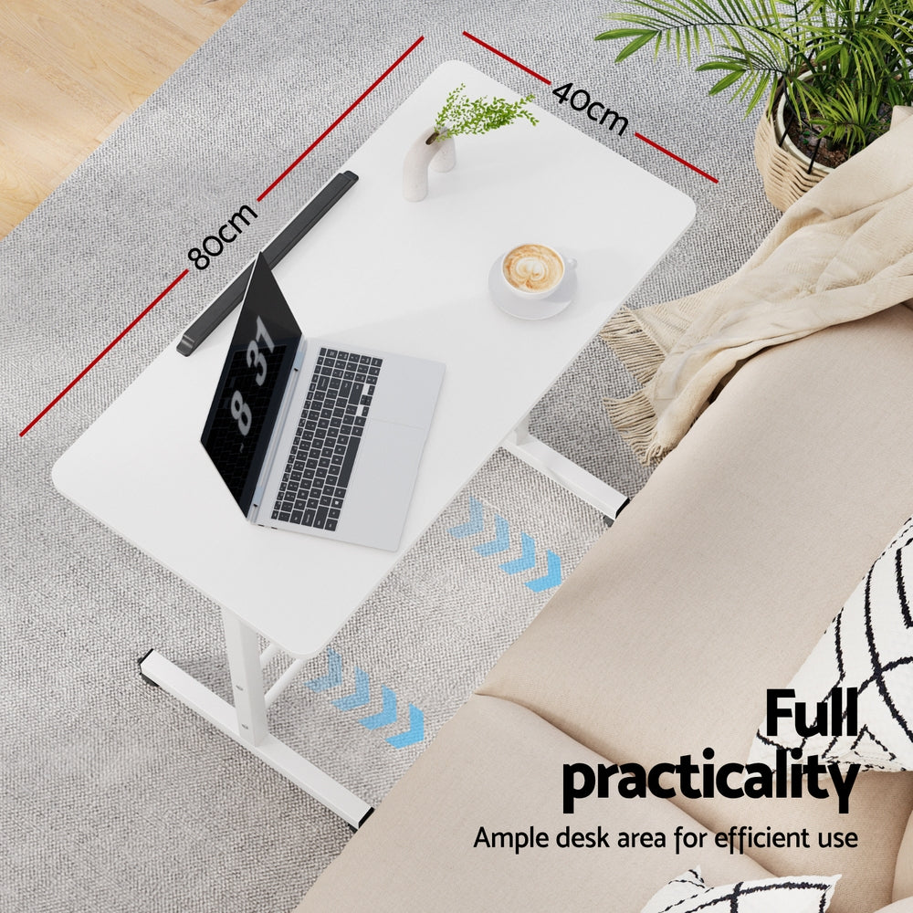 Artiss Laptop Desk Table Adjustable 80cm White