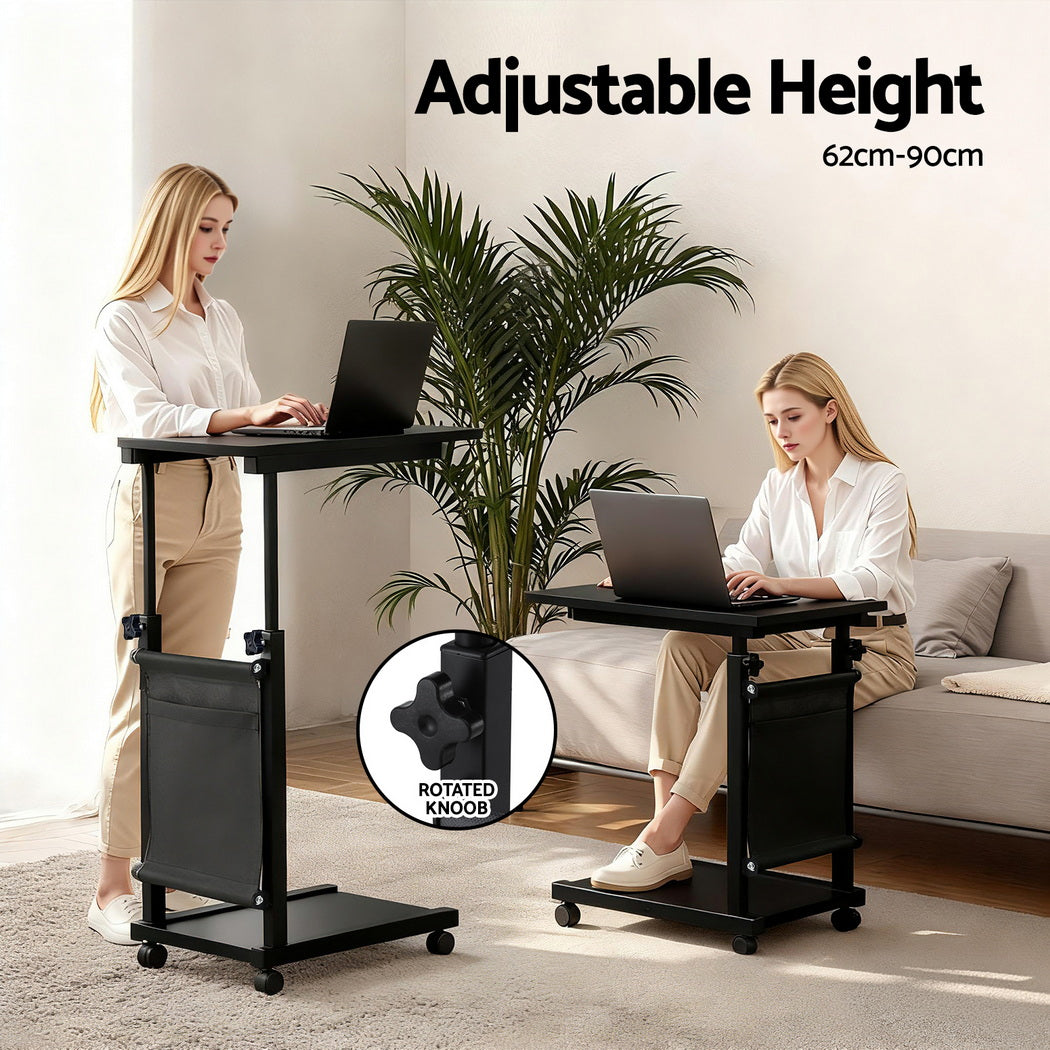 Artiss Laptop Desk Height Adjustable Mobile Workstation Computer Desks 48CM Black