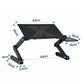 Artiss Laptop Stand Aluminium Computer Riser Foldable Lap Desk Bed Table Black