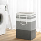 Set of 2 Laundry Basket Hamper Foldable White Grey