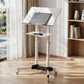 Artiss Mobile Lectern Stand, Adjustable Sit-to-Stand Presentation Podium w/ Wheels White