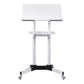 Artiss Mobile Lectern Stand, Adjustable Sit-to-Stand Presentation Podium w/ Wheels White