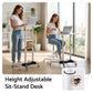 Artiss Mobile Lectern Stand, Adjustable Sit-to-Stand Presentation Podium w/ Wheels White