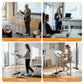 Artiss Mobile Lectern Stand, Adjustable Sit-to-Stand Presentation Podium w/ Wheels White
