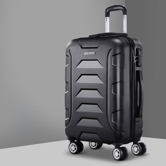20" Luggage with Zipper Lock Travel Suitcase Carry On Hard Shell Luggage Case - Black