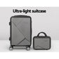 Set of 2 20" Luggage Case with 12" Handheld Luggage Box Hard Shell Travel Suitcase TSA Lock - Dark Grey