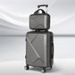 Set of 2 20" Luggage Case with 12" Handheld Luggage Box Hard Shell Travel Suitcase TSA Lock - Dark Grey